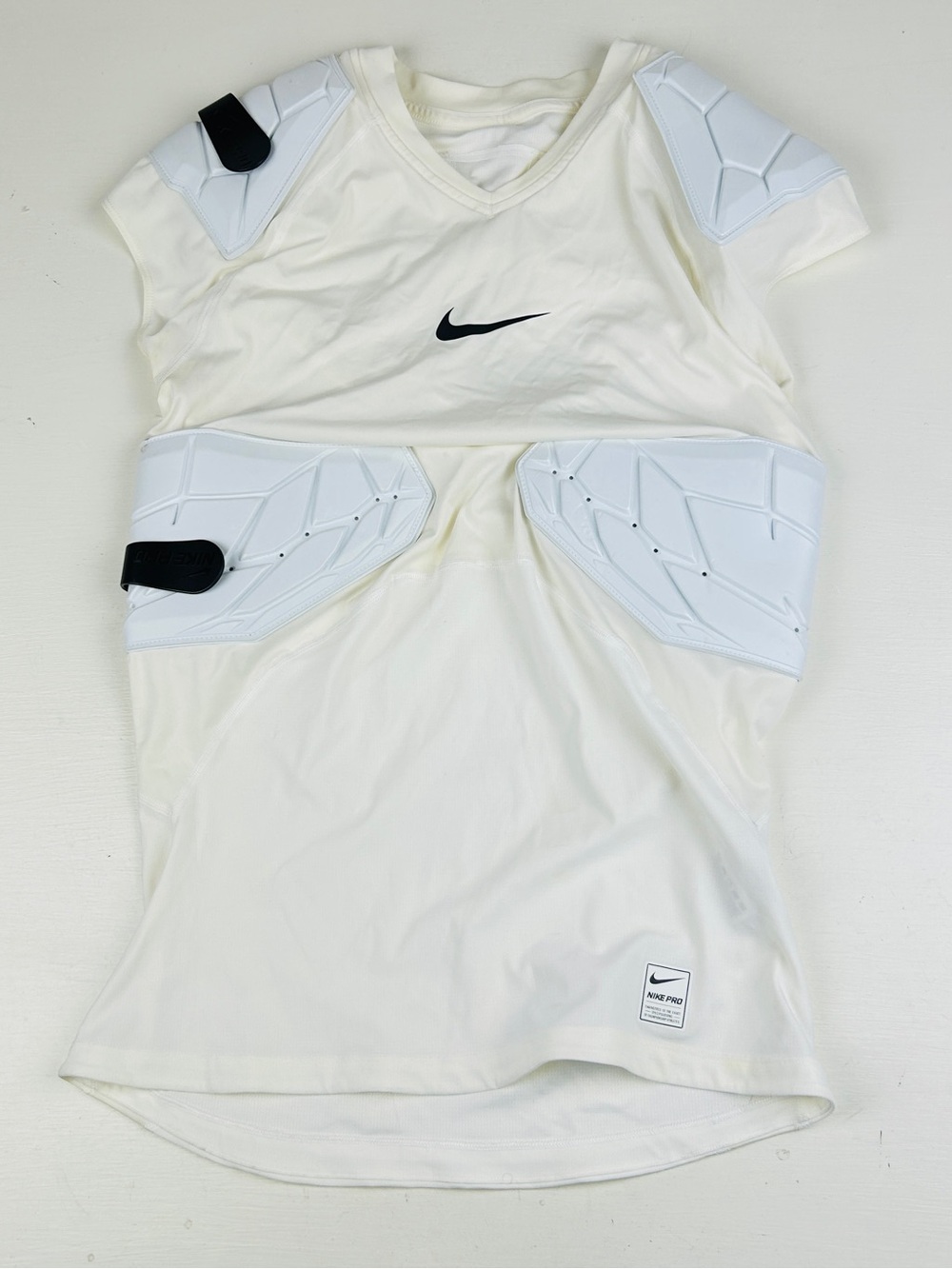 Nike Pro Hyperstrong Padded Shirt Mens Large White Football Jersey Base Layer